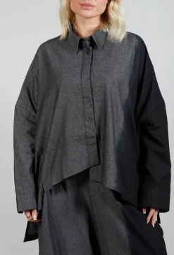 Moyuru Shirts & Blouses^Wide Fit Shirt in Dark Grey