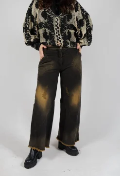 Masnada Trousers^Wide Leg Jeans in Denim Tumeric