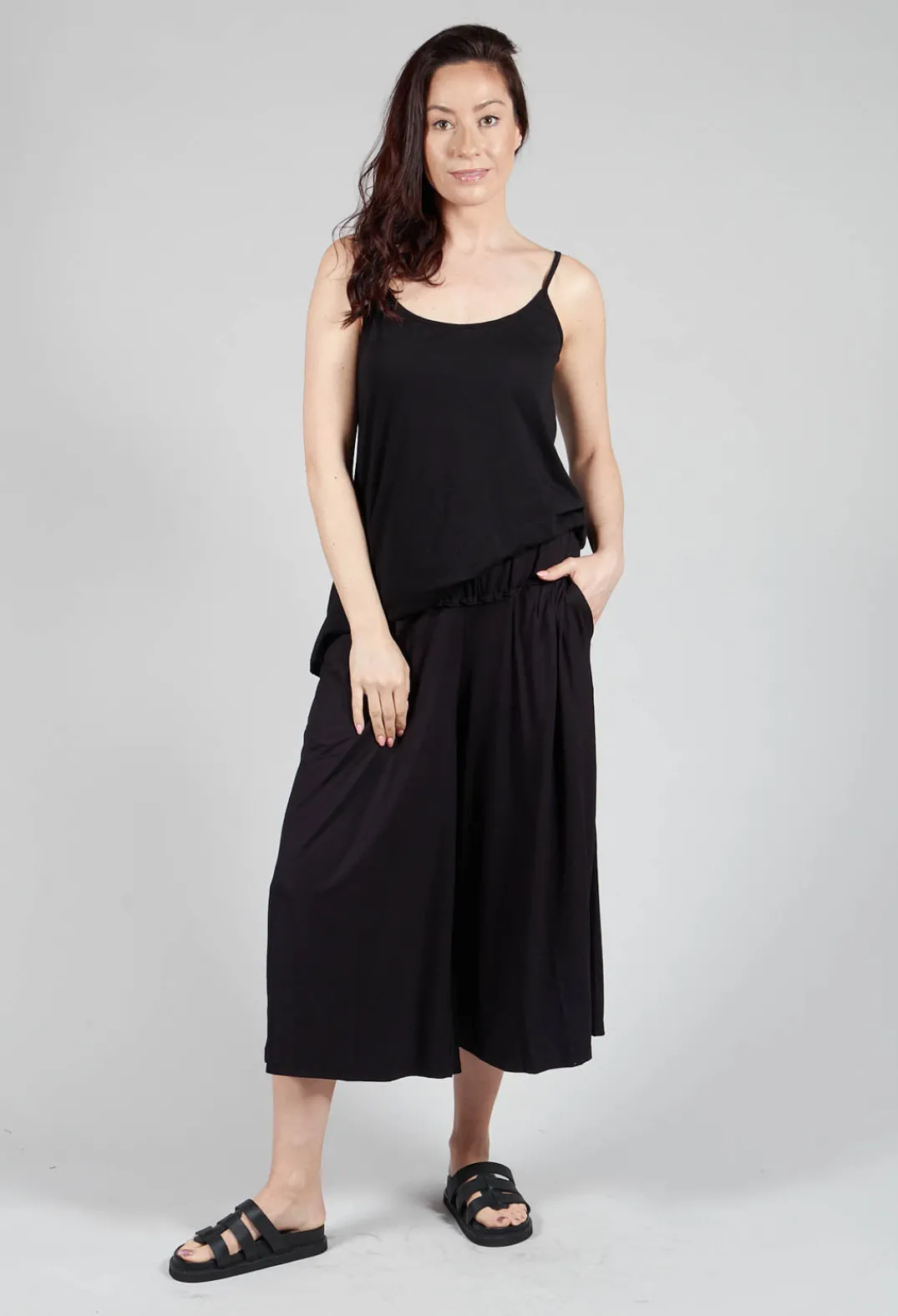 Bread and Butter Trousers^Wide Leg Jersey Trousers in Black