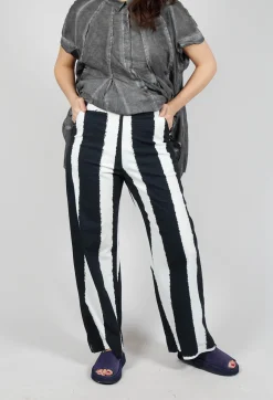 Rundholz Black Label Trousers^Wide Leg Pull On Trousers in Black Print