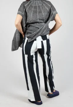 Rundholz Black Label Trousers^Wide Leg Pull On Trousers in Black Print