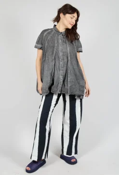 Rundholz Black Label Trousers^Wide Leg Pull On Trousers in Black Print