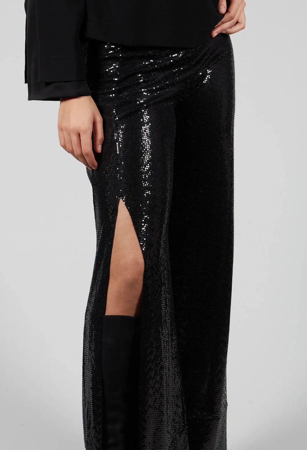 Xenia Design Co-ords & Suits^Wide Leg Sequin Pants Aubi in Black