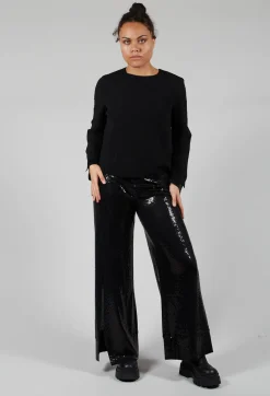 Xenia Design Co-ords & Suits^Wide Leg Sequin Pants Aubi in Black