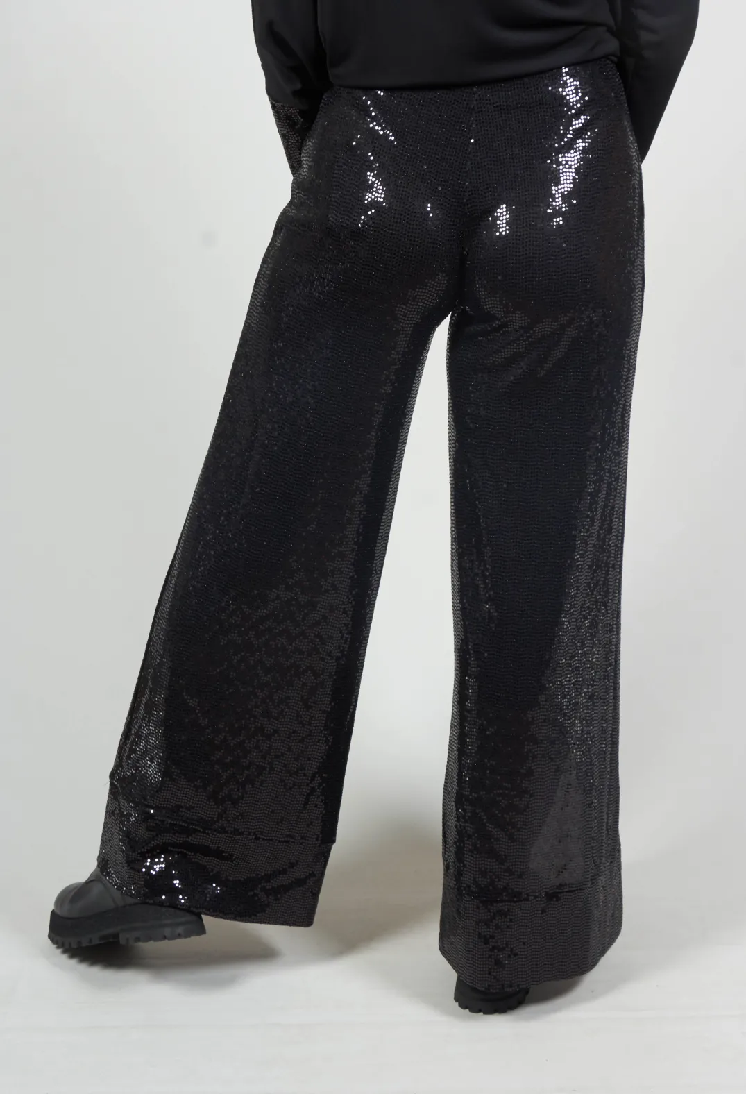 Xenia Design Co-ords & Suits^Wide Leg Sequin Pants Aubi in Black