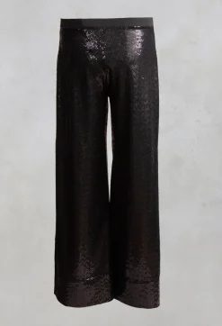 Xenia Design Co-ords & Suits^Wide Leg Sequin Pants Aubi in Black