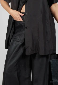 SOH Trousers^Wide Leg Silk Trousers in Black