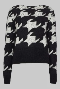 Sarah Pacini Jumpers^Wide Neck Jumper in Black and White