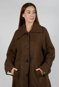 SOH Coats^Wool Overcoat in Brown
