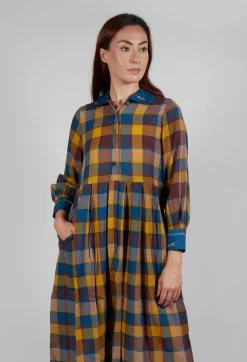 Eka Dresses^Wool Raven Dress in Yellow Check