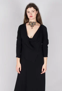 T.ba Tops^Wrap Blouse in Black
