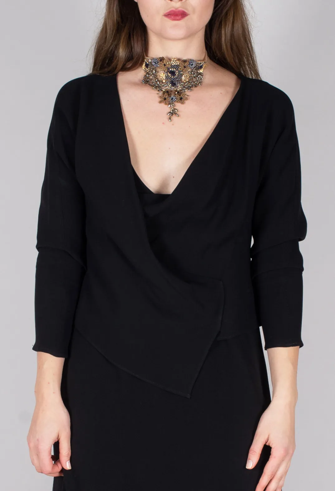 T.ba Tops^Wrap Blouse in Black