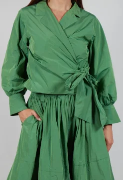 Les Filles d'Ailleurs Tops^Wrap Over Top in Apple Green
