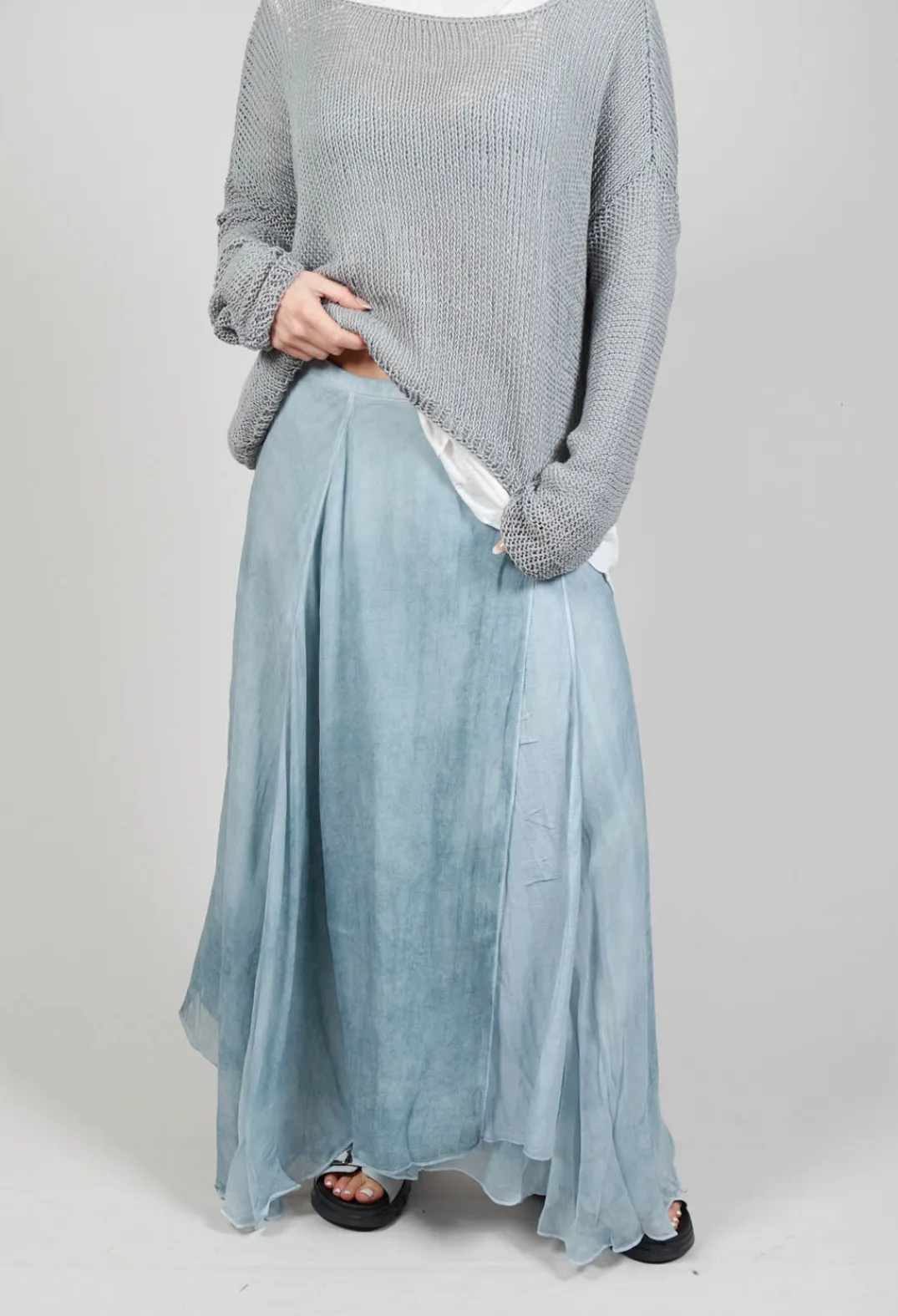 Umit Unal Skirts^Wrap Silk Skirt in Original Cool Blue