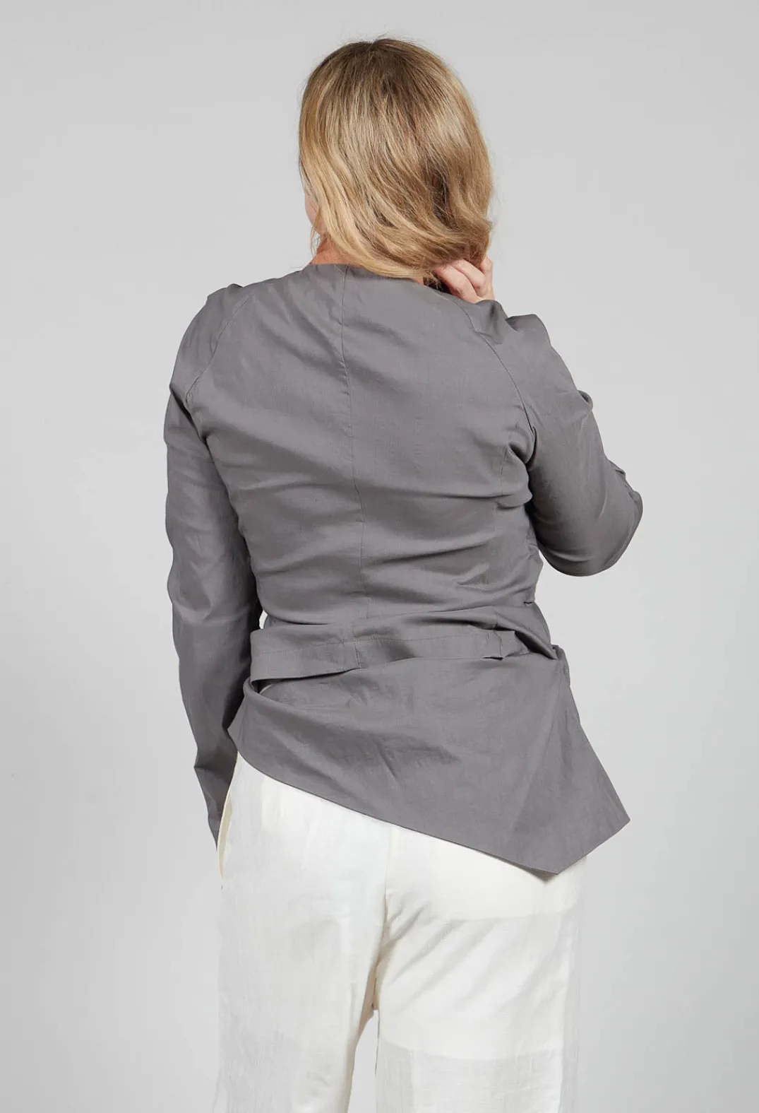 Malloni Tops^Wrap Style Top in Acciaio