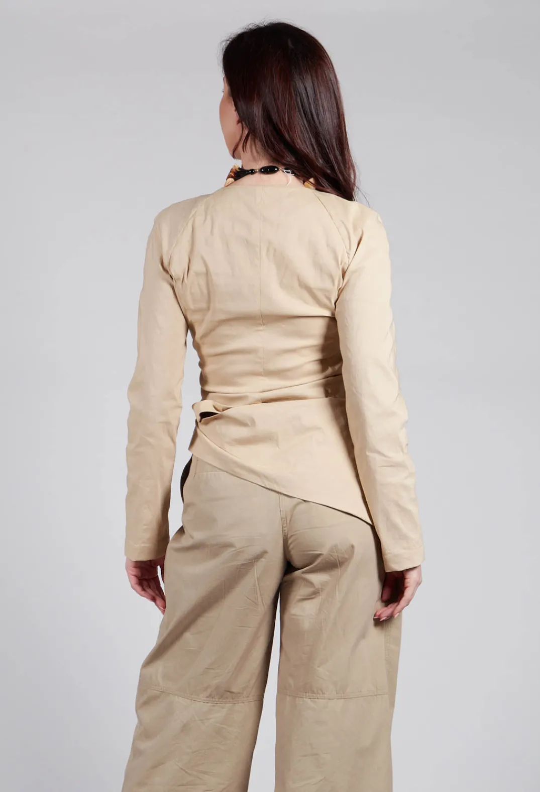 Malloni Tops^Wrap Style Top in Beige