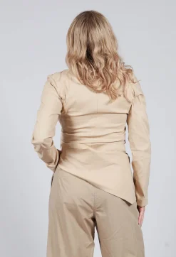 Malloni Tops^Wrap Style Top in Beige