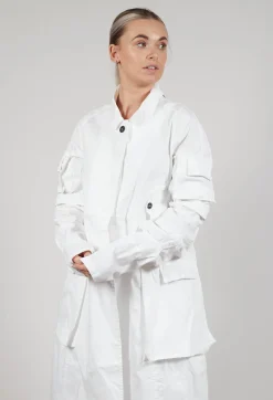 Rundholz Dip Coats^Wrinkled Long Sleeves and Point Collar Coat in Semi Bleach