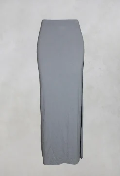Xenia Design Skirts^Zigi Long Jersey Fitted Skirt in Light Grey