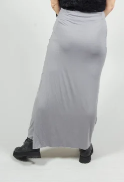Xenia Design Skirts^Zigi Long Jersey Fitted Skirt in Light Grey
