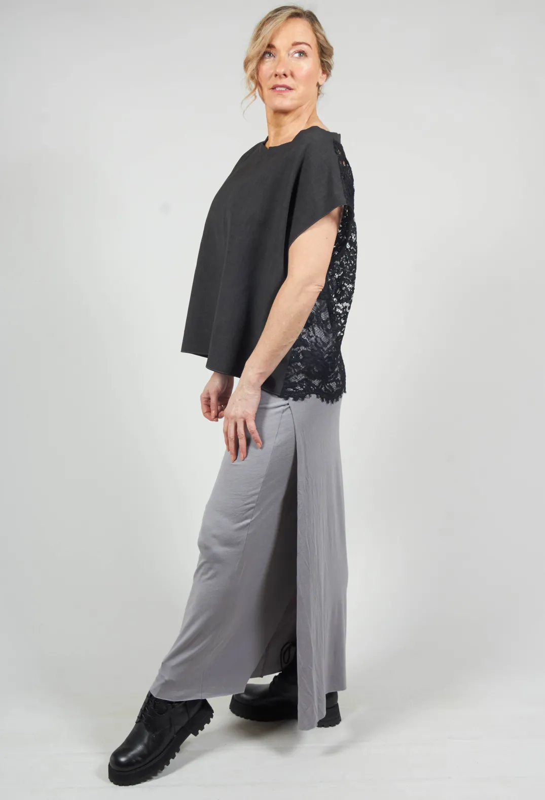 Xenia Design Skirts^Zigi Long Jersey Fitted Skirt in Light Grey