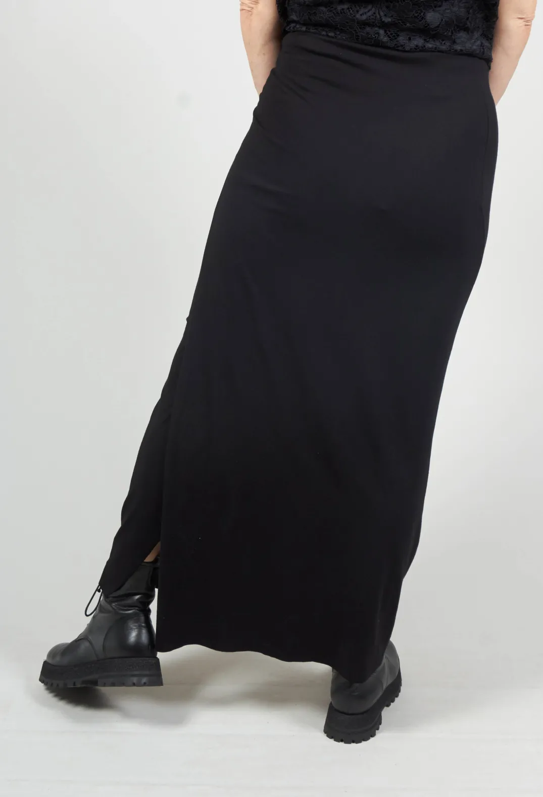 Xenia Design Skirts^Zigi Long Jersey Fitted Skirt in Black