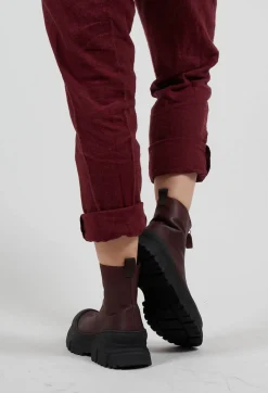 Lofina Boots^Zip Front Ankle Boots in Gasoline Lagrain