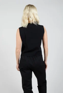 Sarah Pacini Jumpers^Zipped Sweater Vest in Black
